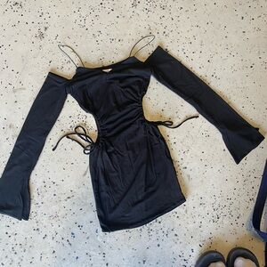 Oh Polly Black Mini Dress Cutout Sides